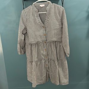 Grey and white striped dress